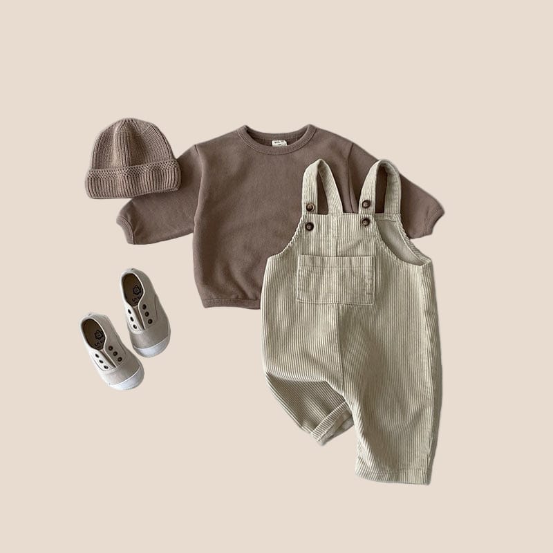 Cotton Craft baby apparel Corduroy Baby Boy Overalls 0-6 Months Personalized and custom baby gifts