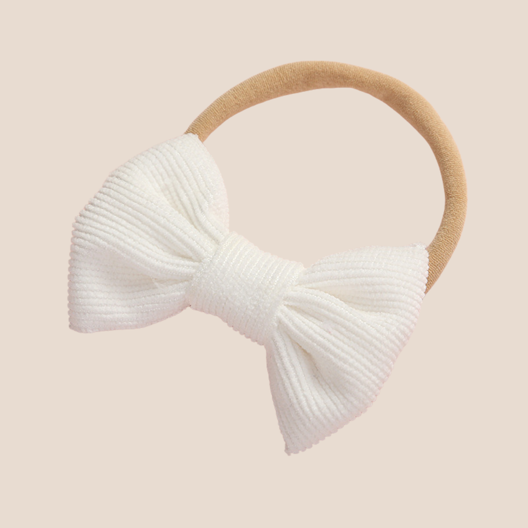 Baby Girl Cotton Knit Bobble Romper and Hand Tied Bow Set