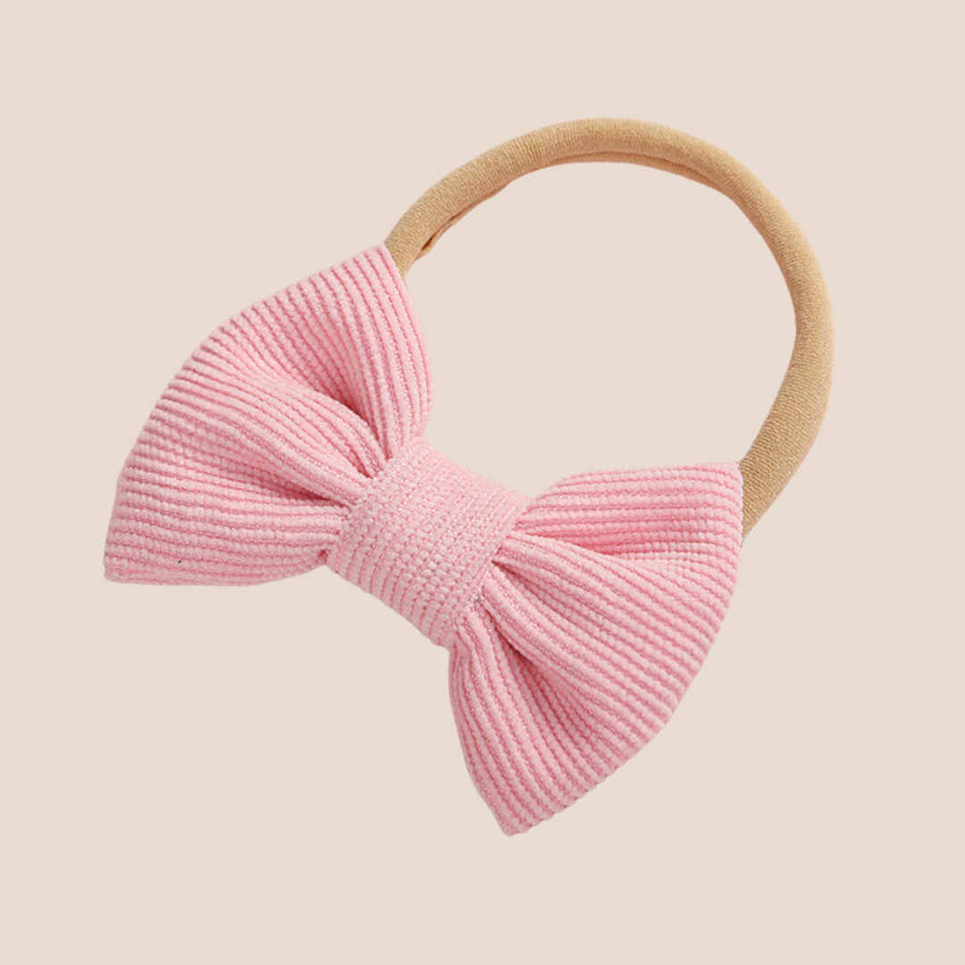 Baby Girl Cotton Knit Bobble Romper and Hand Tied Bow Set