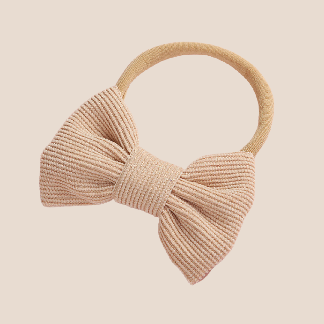 Baby Girl Cotton Knit Bobble Romper and Hand Tied Bow Set