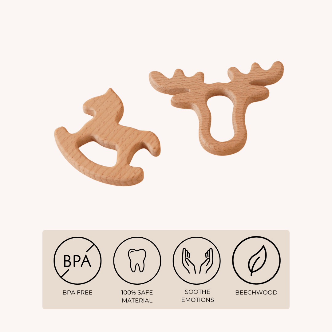Cotton Craft Baby Teether EcoJoy Natural Baby Wooden Teethers Personalized and custom baby gifts