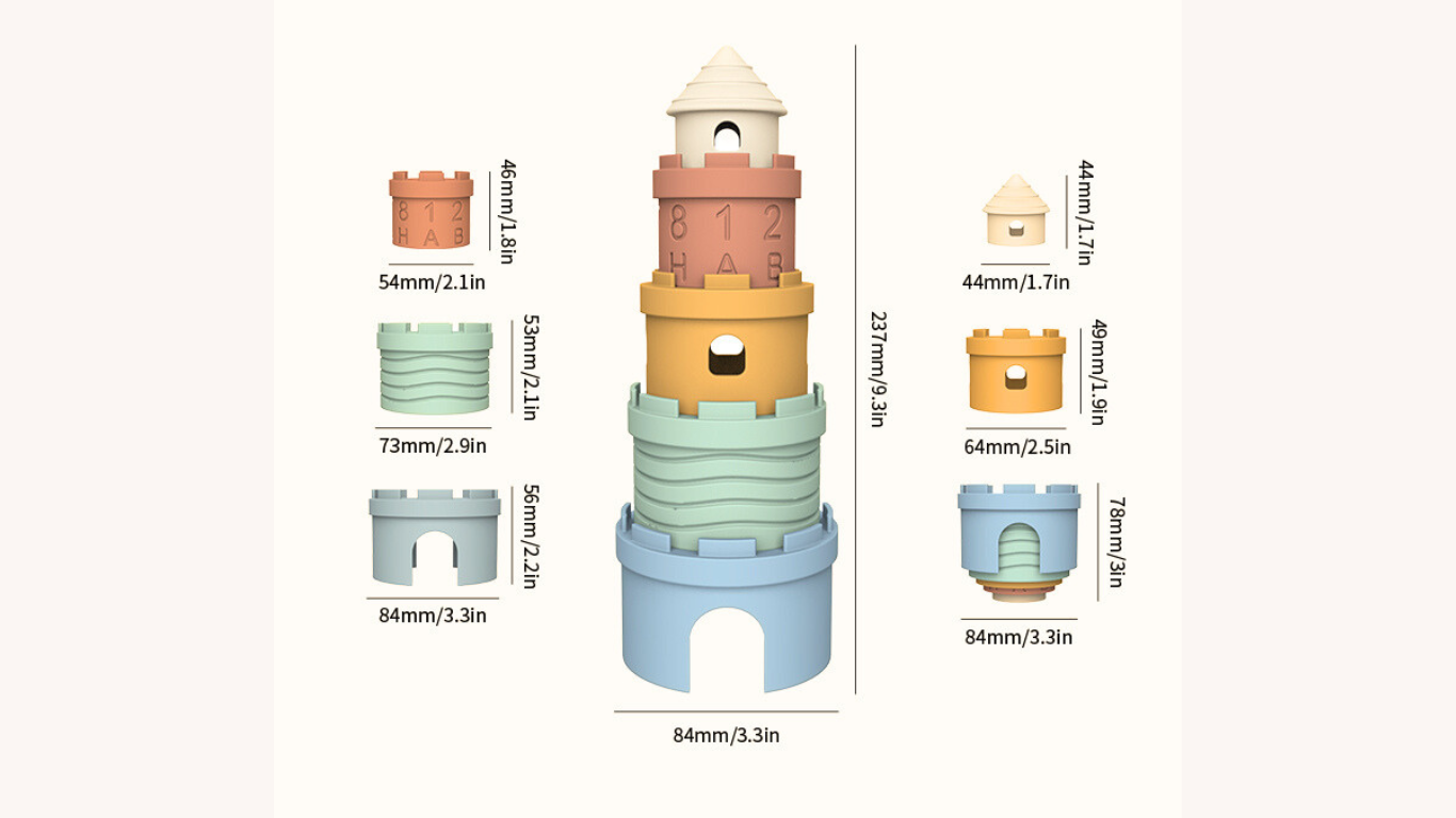 Baby-Safe Silicone Stacking Tower