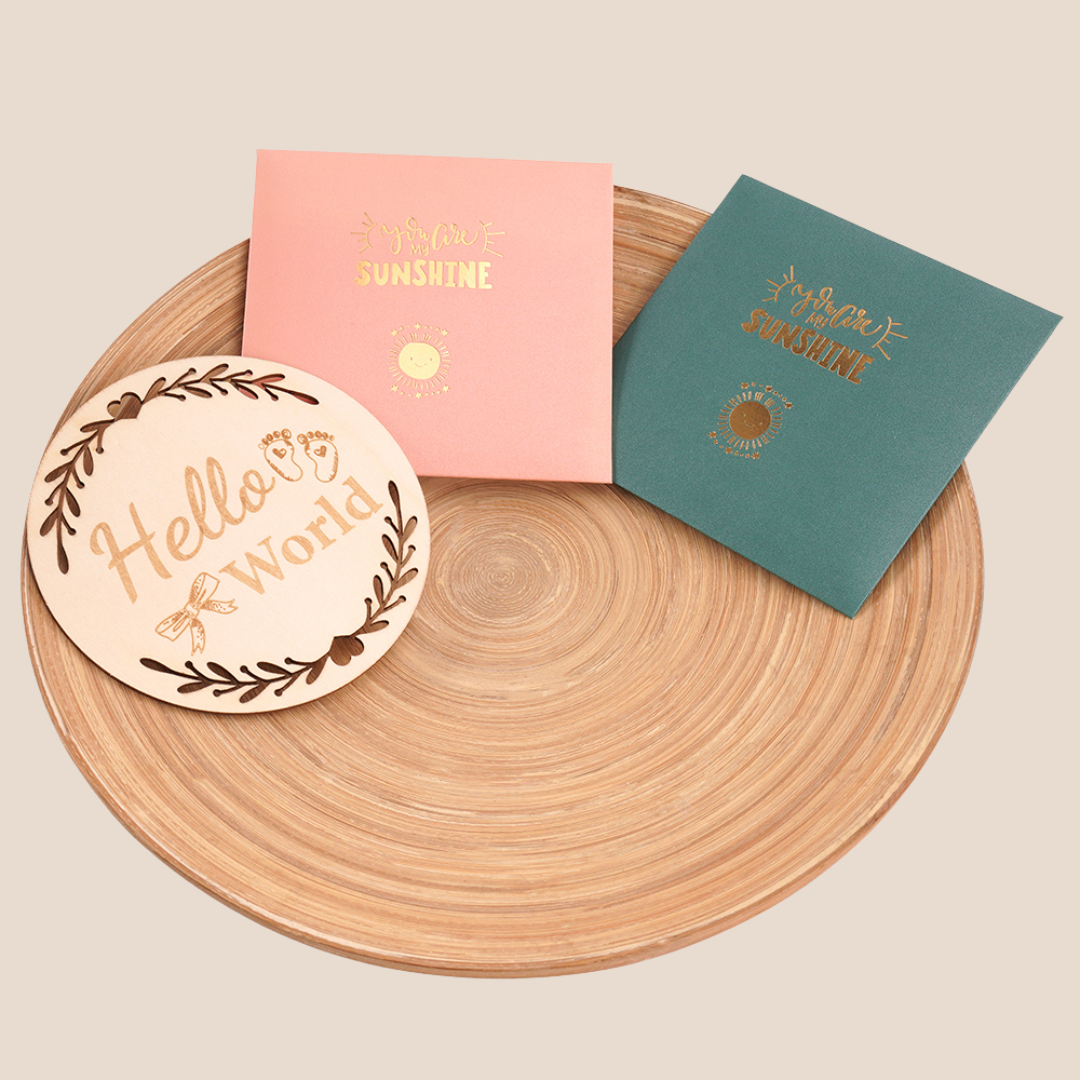 Bamboo Birth Announcement Card
