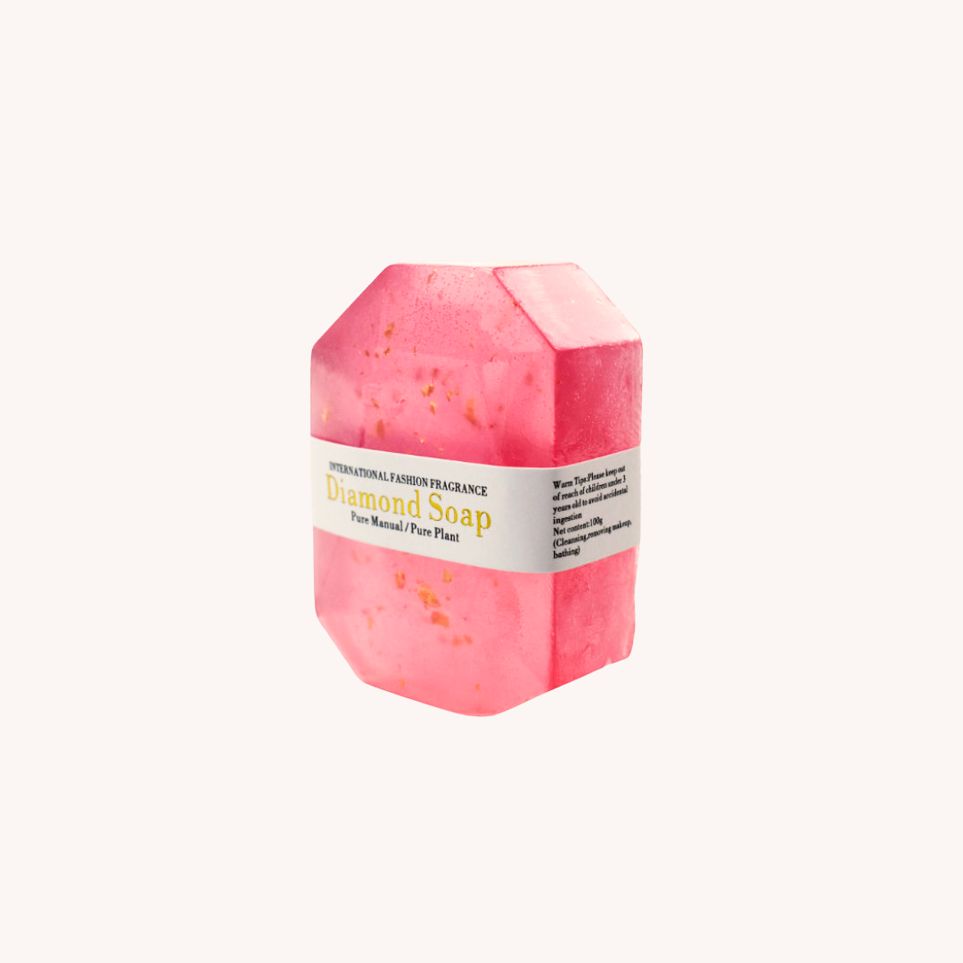 Handmade diamond soap bar for mom care bundle and mom appreciation gifting