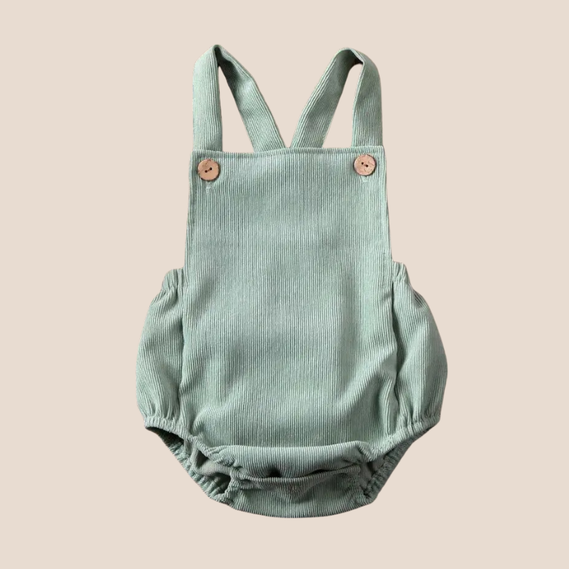Cozy Corduroy Baby Romper – Adjustable Suspender Style (3-6 Months)
