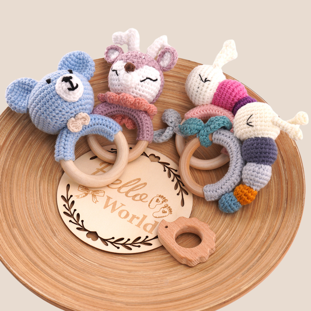Knitted Baby Rattle Toy
