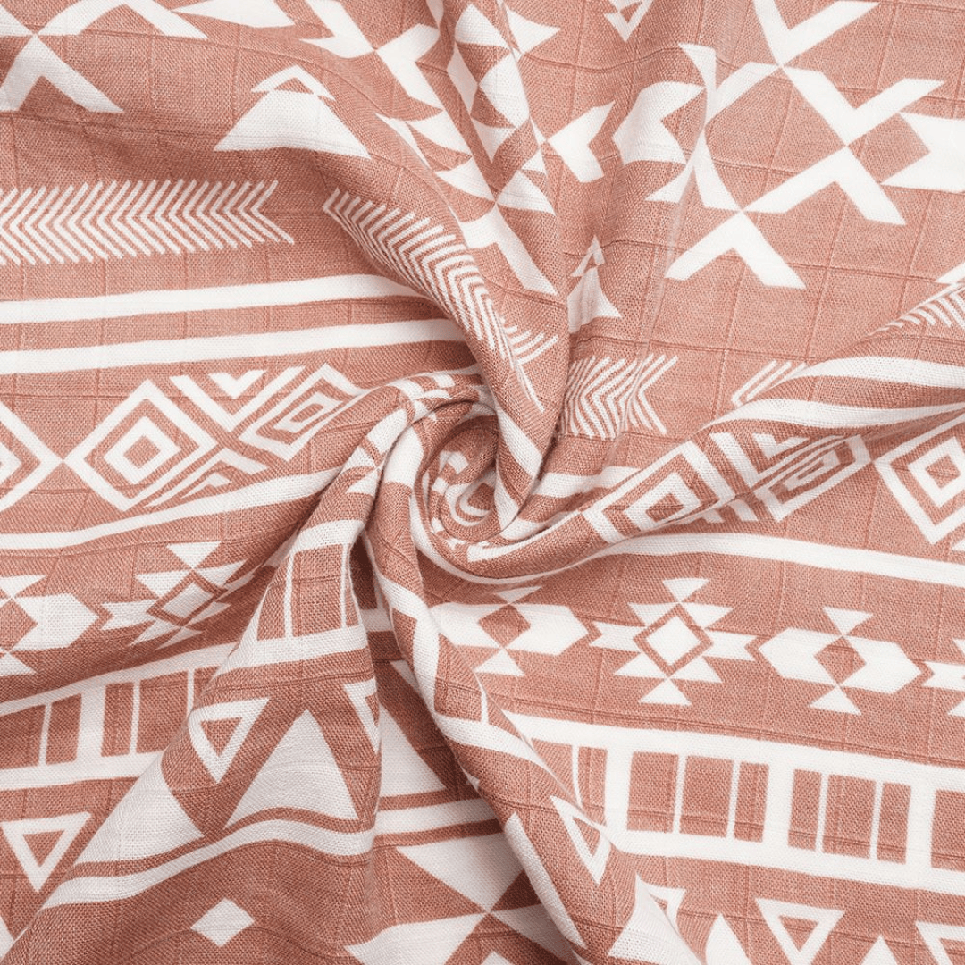 Cotton Craft baby blanket Clay Rose Boho Aztec Bamboo Cotton Baby Swaddle Blanket Personalized and custom baby gifts