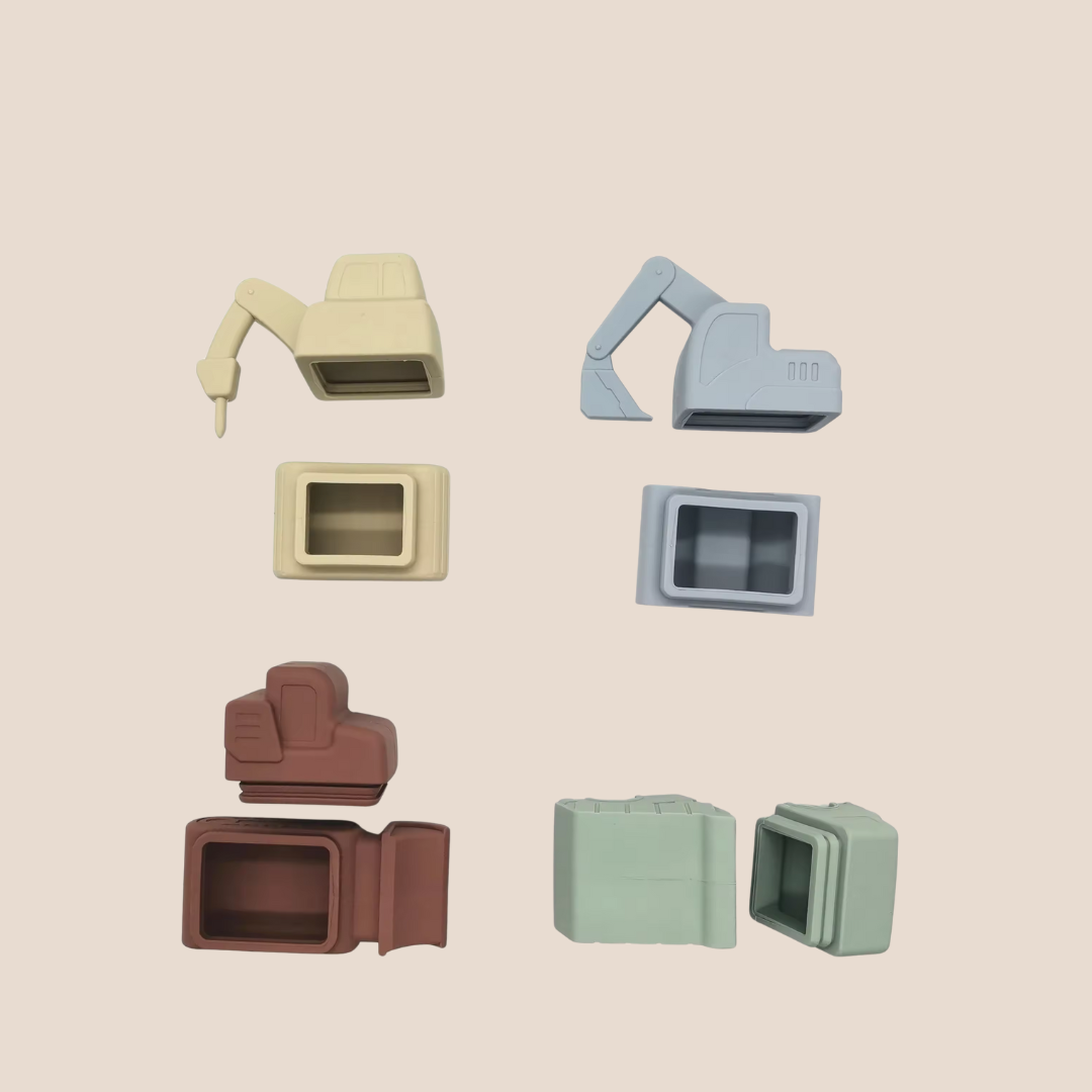 Set of colorful plastic window coverings on a beige background