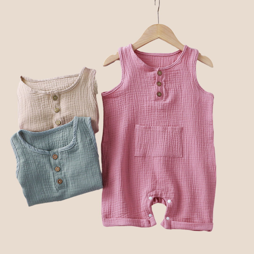 Cotton Jumpsuit with Matching Hat 0-3 Months