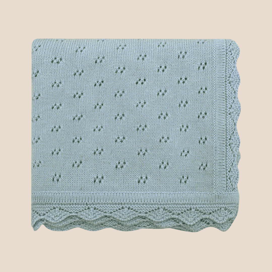 Cotton Craft baby blanket Luxe Pointelle Knit Baby Blanket – 100% Cotton Personalized and custom baby gifts