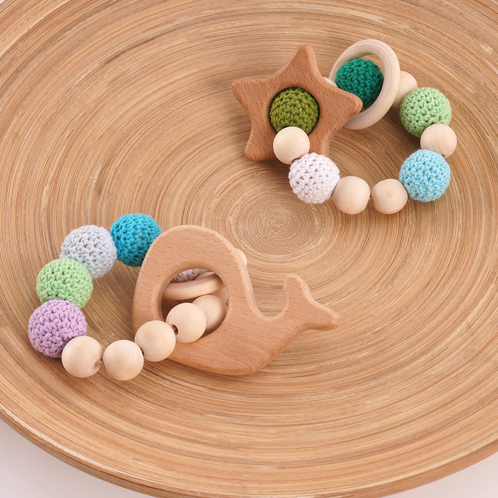 Cotton Craft Baby knitted Teether Toy Knitted Baby Bracelet Toy Personalized and custom baby gifts