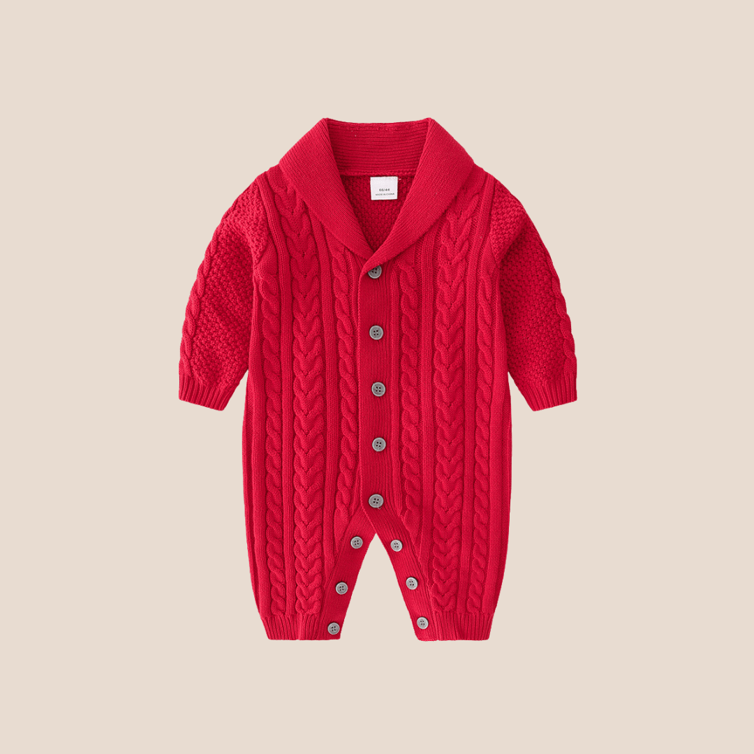 Cotton Craft baby apparel Holiday Button-Up Sweater Romper (0–6 Months) Personalized and custom baby gifts
