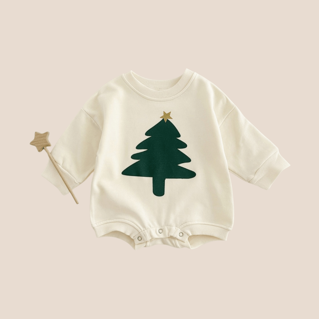 Cotton Craft baby apparel Festive Christmas Tree Cotton Baby Romper | Size 3–6 Months Personalized and custom baby gifts