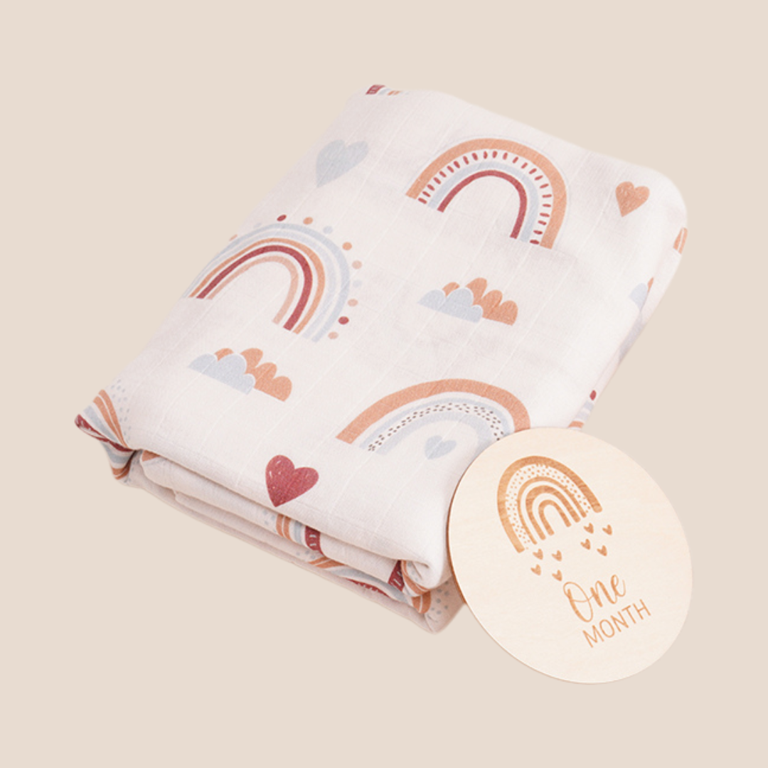 Rainbow Dreams Bamboo Cotton Swaddle Blanket