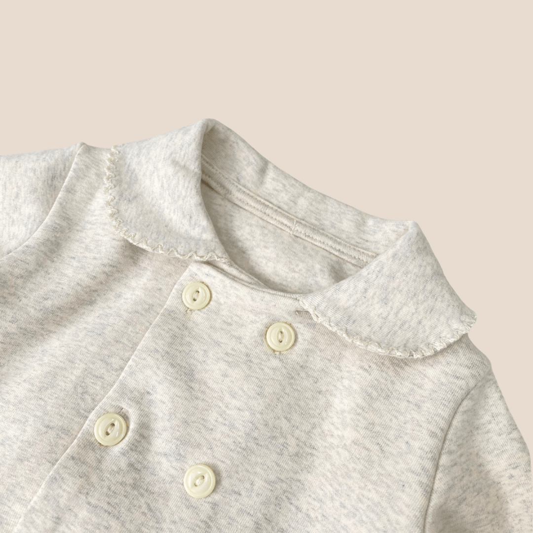 Cotton Craft baby apparel Classic Knit Cotton Footed Baby Romper with Peter Pan Collar | Size 3–6 Months Personalized and custom baby gifts