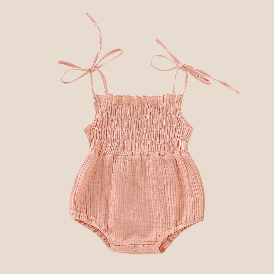 Baby Smocked Muslin Sleeveless Jumpsuit 0-3 Months