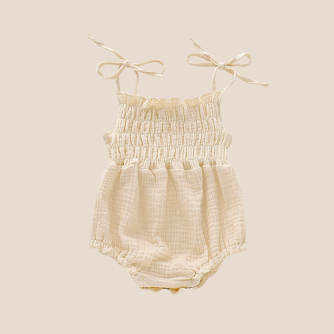 Baby Smocked Muslin Sleeveless Jumpsuit 0-3 Months