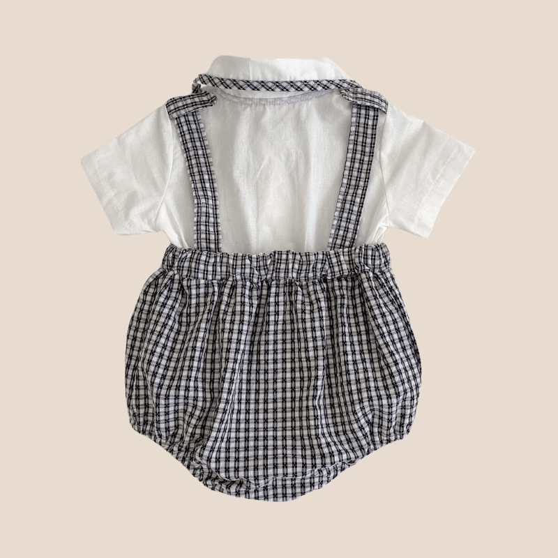 Cotton Craft baby apparel Breathable Cotton Baby Boy Romper with Suspenders Personalized and custom baby gifts