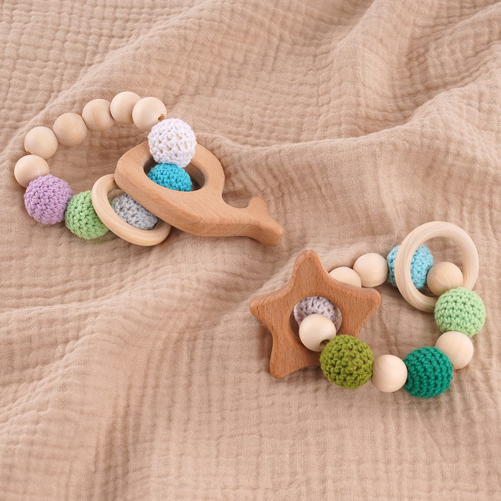 Cotton Craft Baby knitted Teether Toy Knitted Baby Bracelet Toy Personalized and custom baby gifts