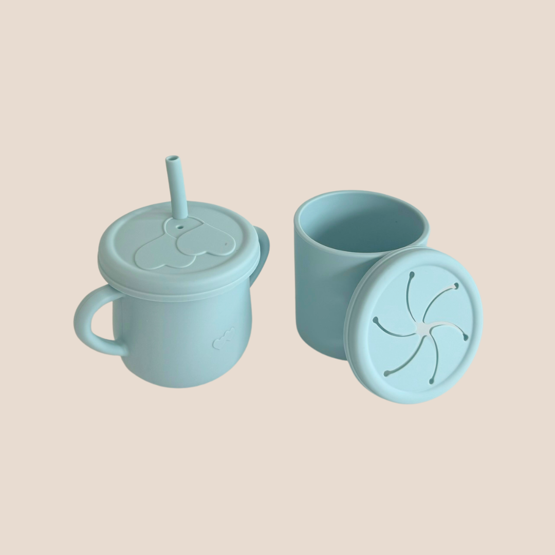 Snack & Sip Silicone Cup Set – Baby Safe & Spill-Free
