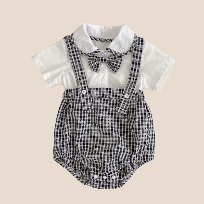Cotton Craft baby apparel Breathable Cotton Baby Boy Romper with Suspenders Personalized and custom baby gifts