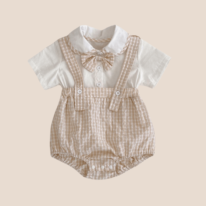 Cotton Craft baby apparel Breathable Cotton Baby Boy Romper with Suspenders Personalized and custom baby gifts