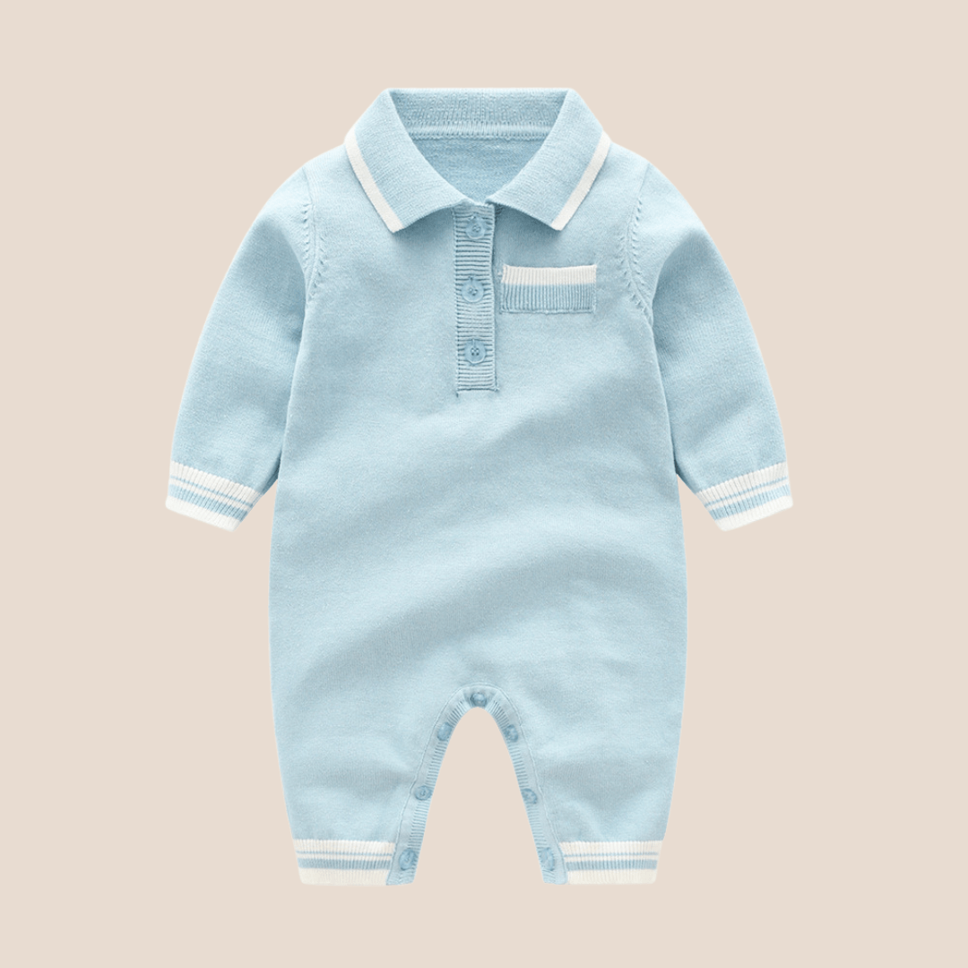 Cotton Craft baby apparel Cotton Baby Boy Polo Romper (0-6 Months) Personalized and custom baby gifts