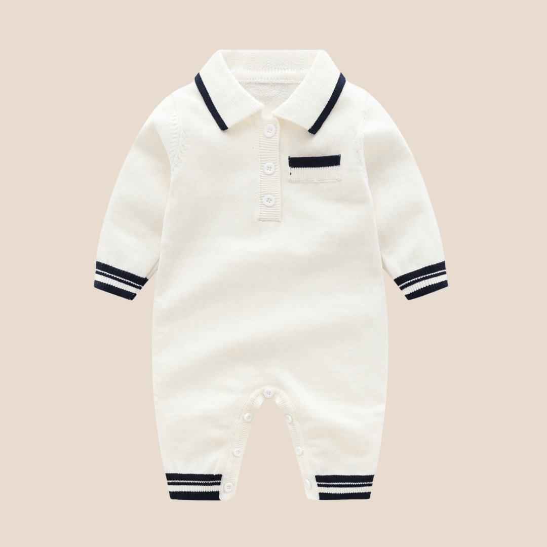 Cotton Craft baby apparel Cotton Baby Boy Polo Romper (0-6 Months) Personalized and custom baby gifts