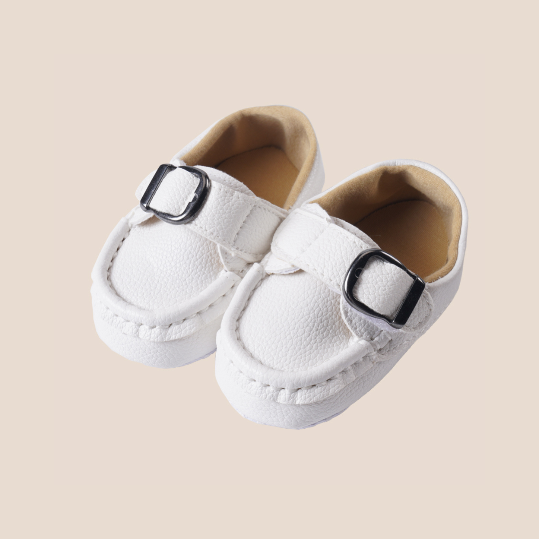 Unisex Baby Moccasin Loafers – Soft Sole Prewalker Shoes with Buckle | Size 1