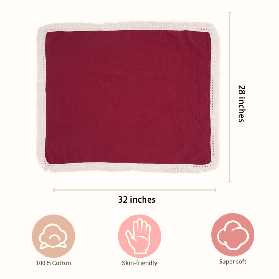 Cotton Craft fringed muslin blanket Fringed Cotton Swaddle Blanket Personalized and custom baby gifts