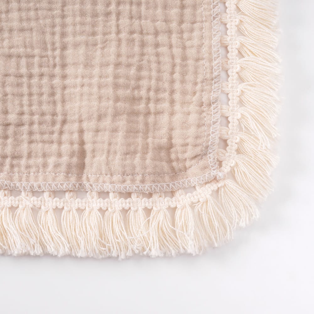 Cotton Craft fringed muslin blanket Fringed Cotton Swaddle Blanket Personalized and custom baby gifts