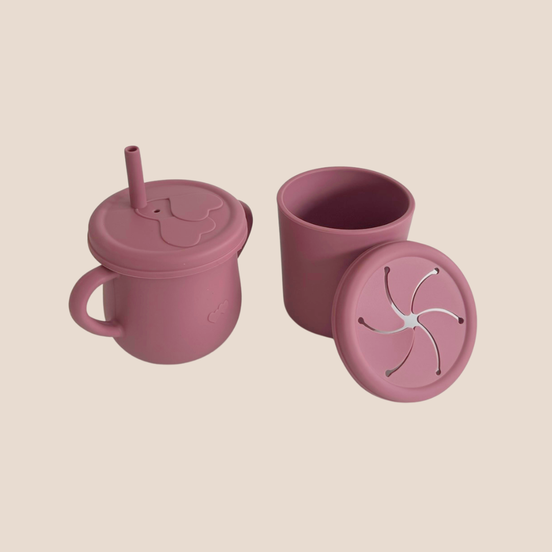 Snack & Sip Silicone Cup Set – Baby Safe & Spill-Free