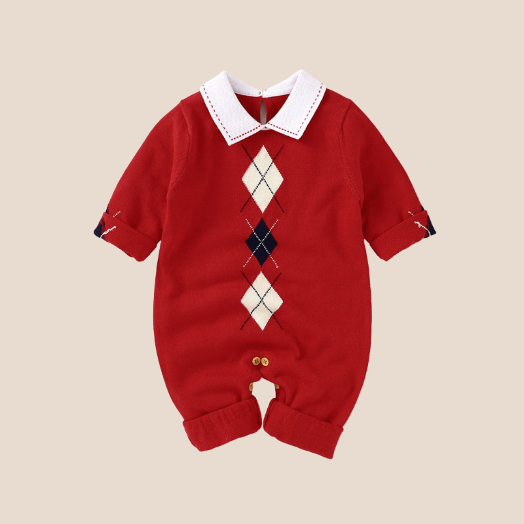 Baby Boy Knitted Holiday Full Sleeve Romper 0-6 Month