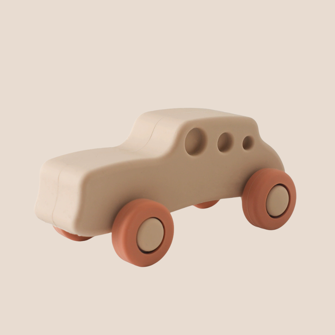 minimalist baby toy soft silicone car for teething and play