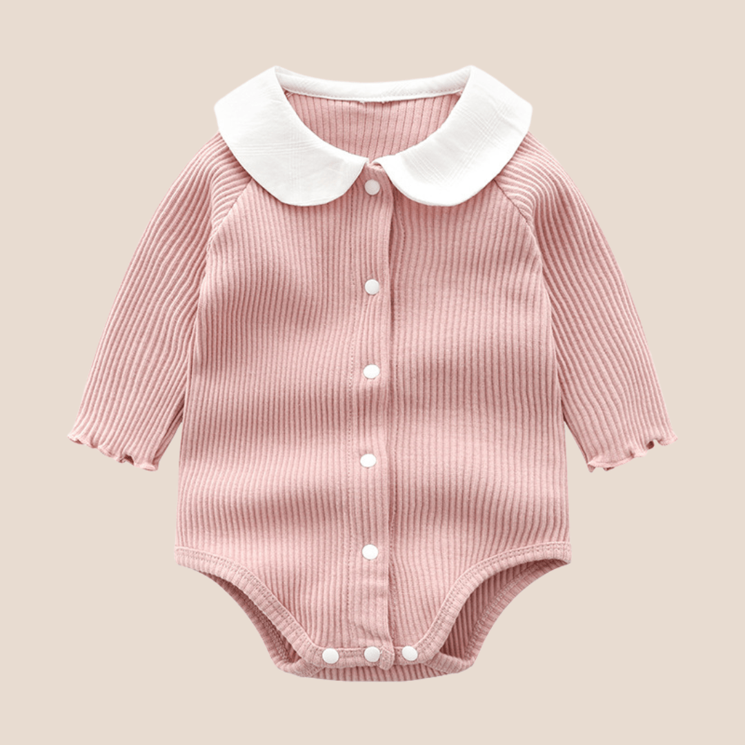 Cotton Craft baby apparel Cotton Knit Ribbed Baby Girl Romper 0-6 Months Personalized and custom baby gifts