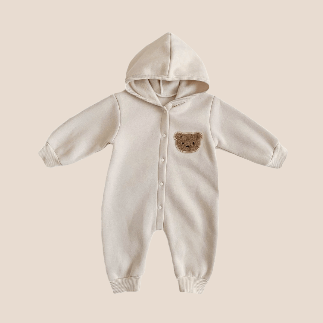 Cotton Craft baby apparel Bear Hug Fleece & Cotton Baby Hooded Jumpsuit | Size 3–6 Months Personalized and custom baby gifts