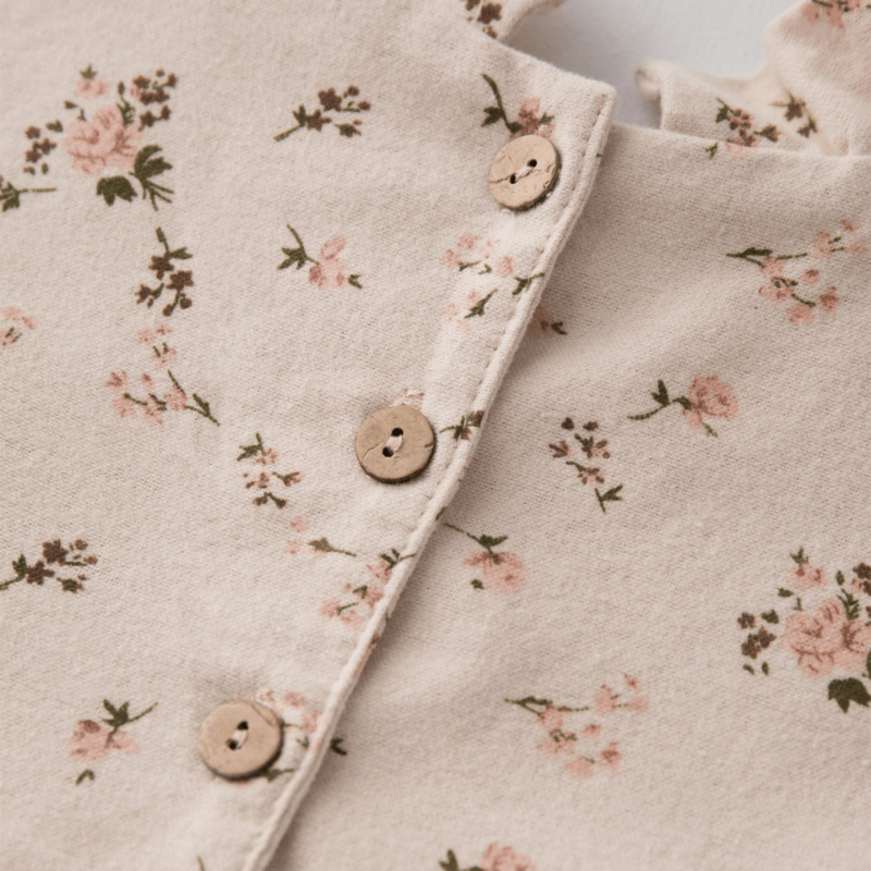 Cotton Craft baby apparel Floral Cotton Baby Girl Long Sleeve Dress Romper – Soft Pink | 3–6 Months Personalized and custom baby gifts