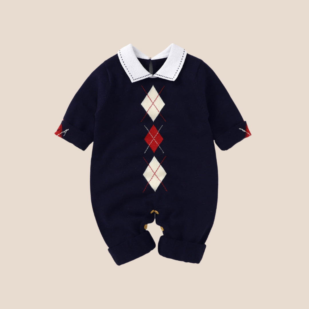 Baby Boy Knitted Holiday Full Sleeve Romper 0-6 Month