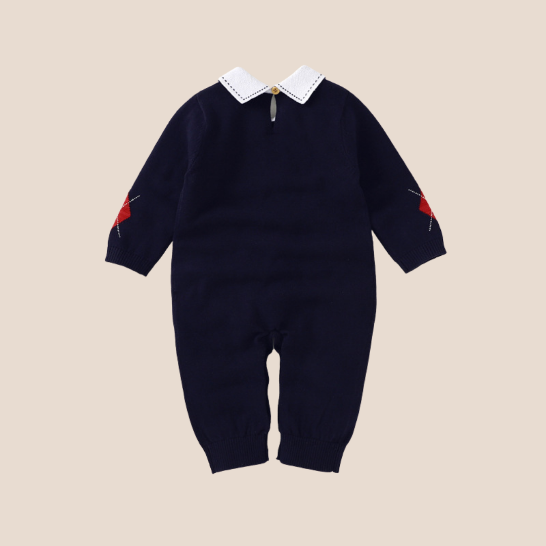 Baby Boy Knitted Holiday Full Sleeve Romper 0-6 Month