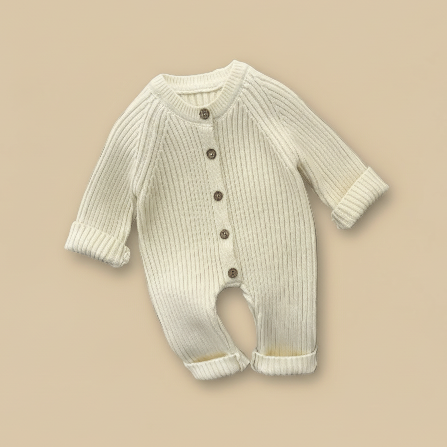 Classic Ribbed Cotton Knit Sweater Baby Romper