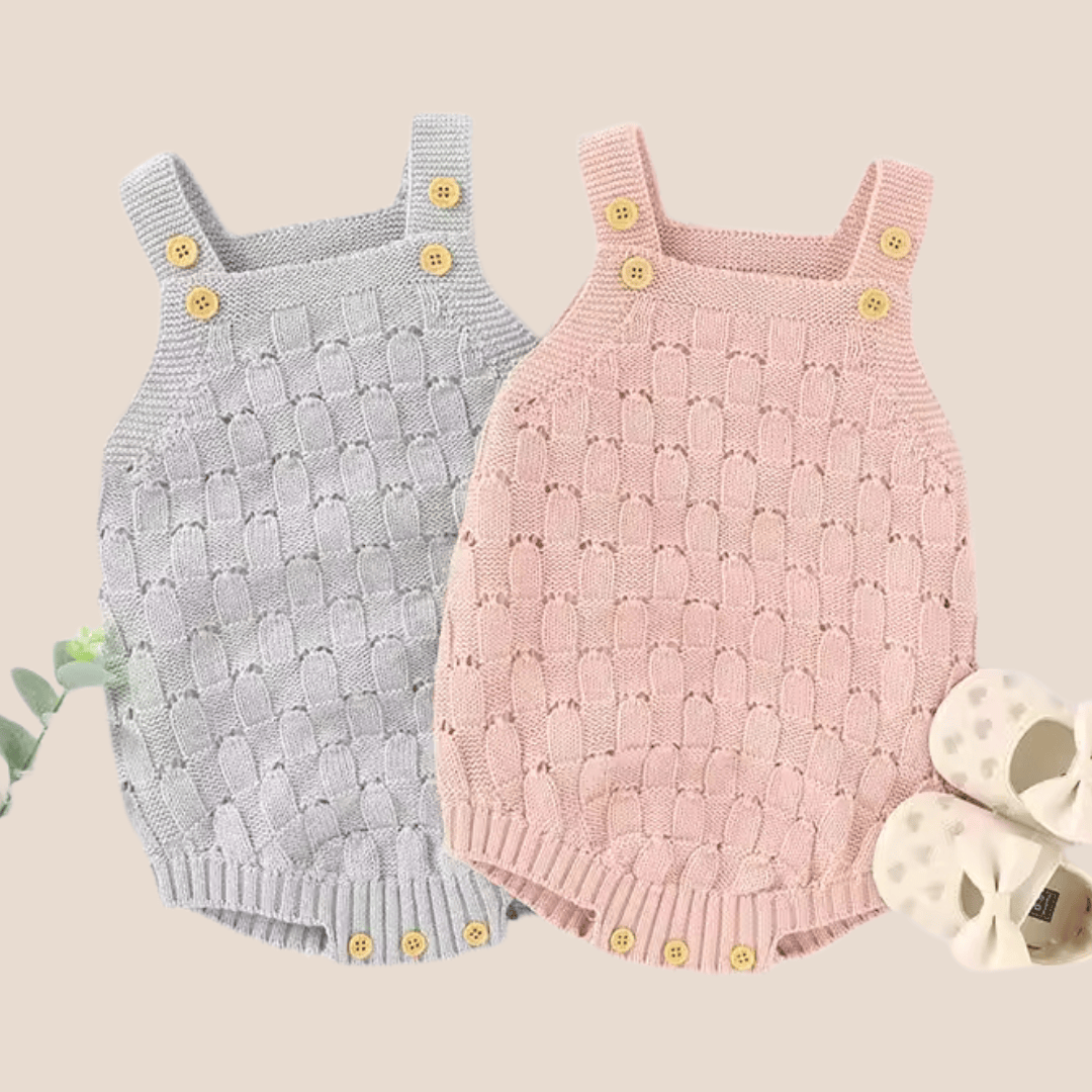 Cotton Craft baby apparel SnuggleKnit Baby Romper – Adjustable Cotton Knit One-Piece (0–6 Months) Personalized and custom baby gifts