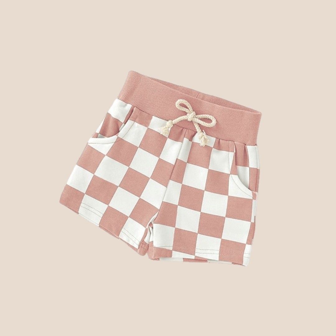Cotton Craft baby apparel Trendy Checkered Baby Shorts (0-6 Months) Personalized and custom baby gifts