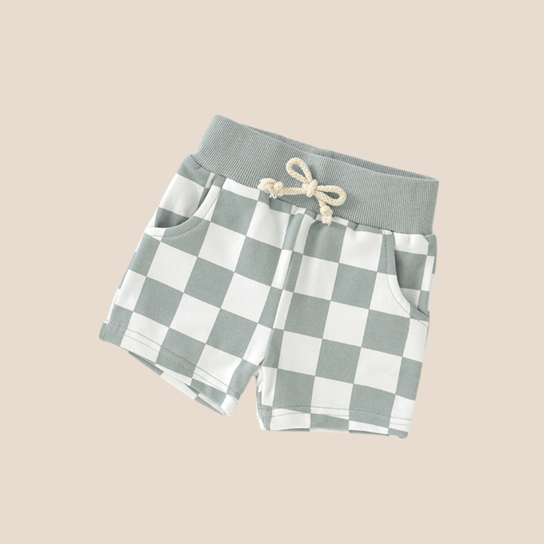 Cotton Craft baby apparel Trendy Checkered Baby Shorts (0-6 Months) Personalized and custom baby gifts