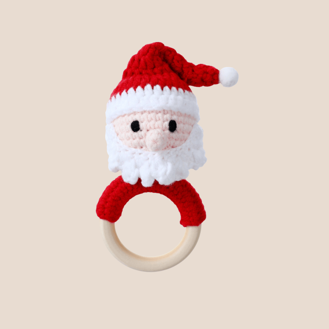 Cotton Craft Baby Toy Crochet Holiday Rattle Collection – Santa, Reindeer & Snowman | Beechwood Ring Personalized and custom baby gifts