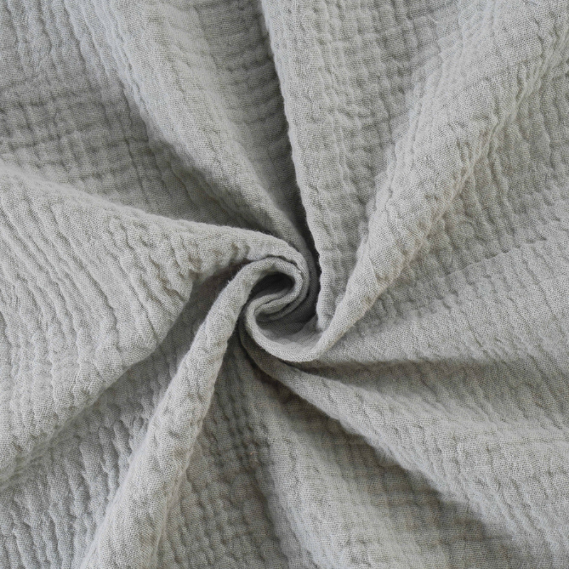 Fringed Muslin Cotton Baby Swaddle Blanket – Cloud Grey