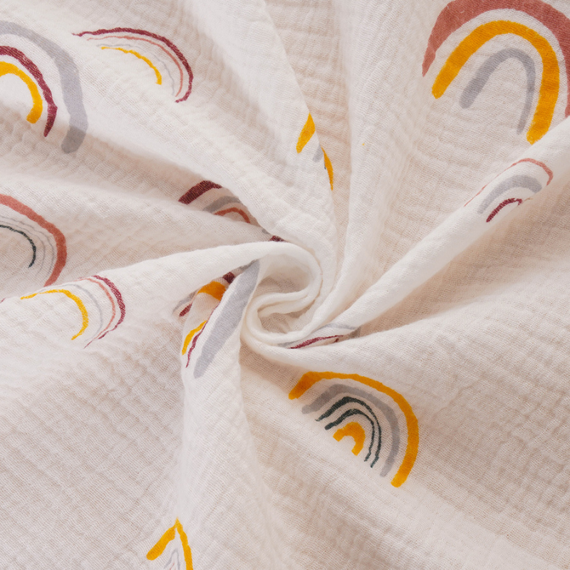 Fringed Rainbow swaddle Blanket
