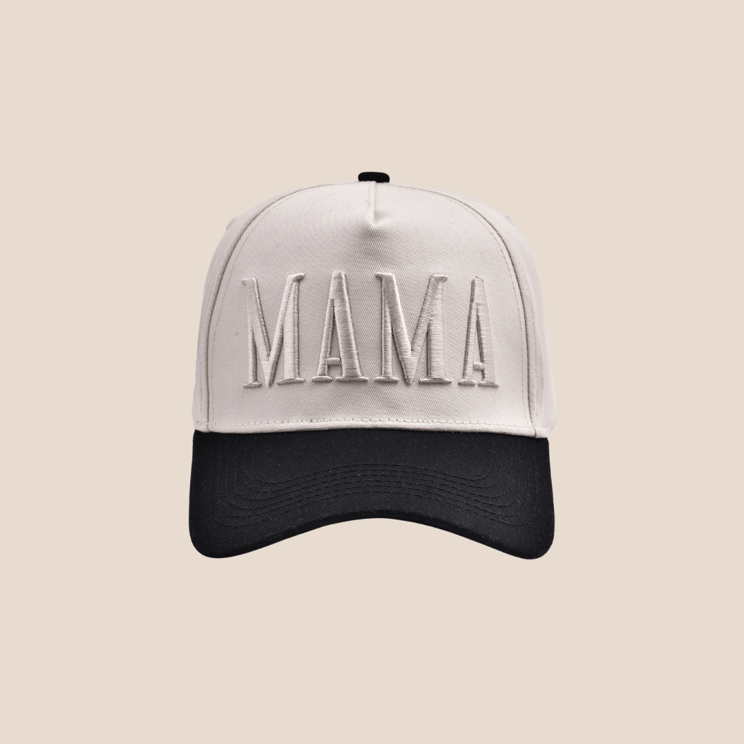 Cotton Craft Baseball Caps Mama + Dad Embroidered Baseball Cap Set Personalized and custom baby gifts