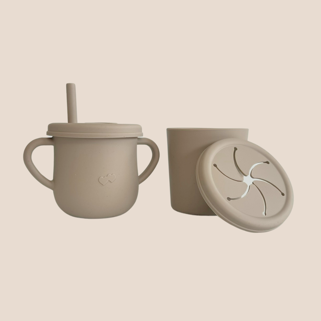 Snack & Sip Silicone Cup Set – Baby Safe & Spill-Free