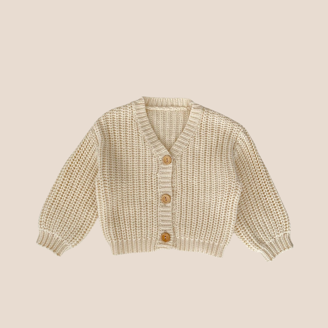 White fashion knitted cardigan baby boy