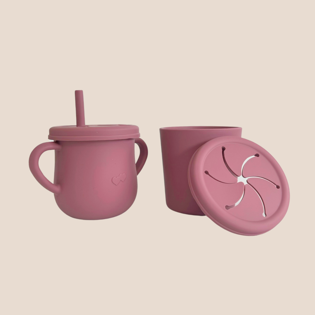 Snack & Sip Silicone Cup Set – Baby Safe & Spill-Free